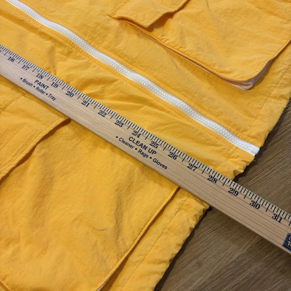 Levi's Hooded Rain Jacket Men's XL Yellow Windbreaker Jacket Full Zip Utility - Picture 14 of 15